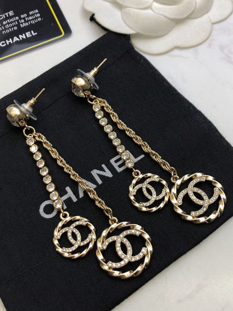 Chanel Heart Camellia Letter Earrings