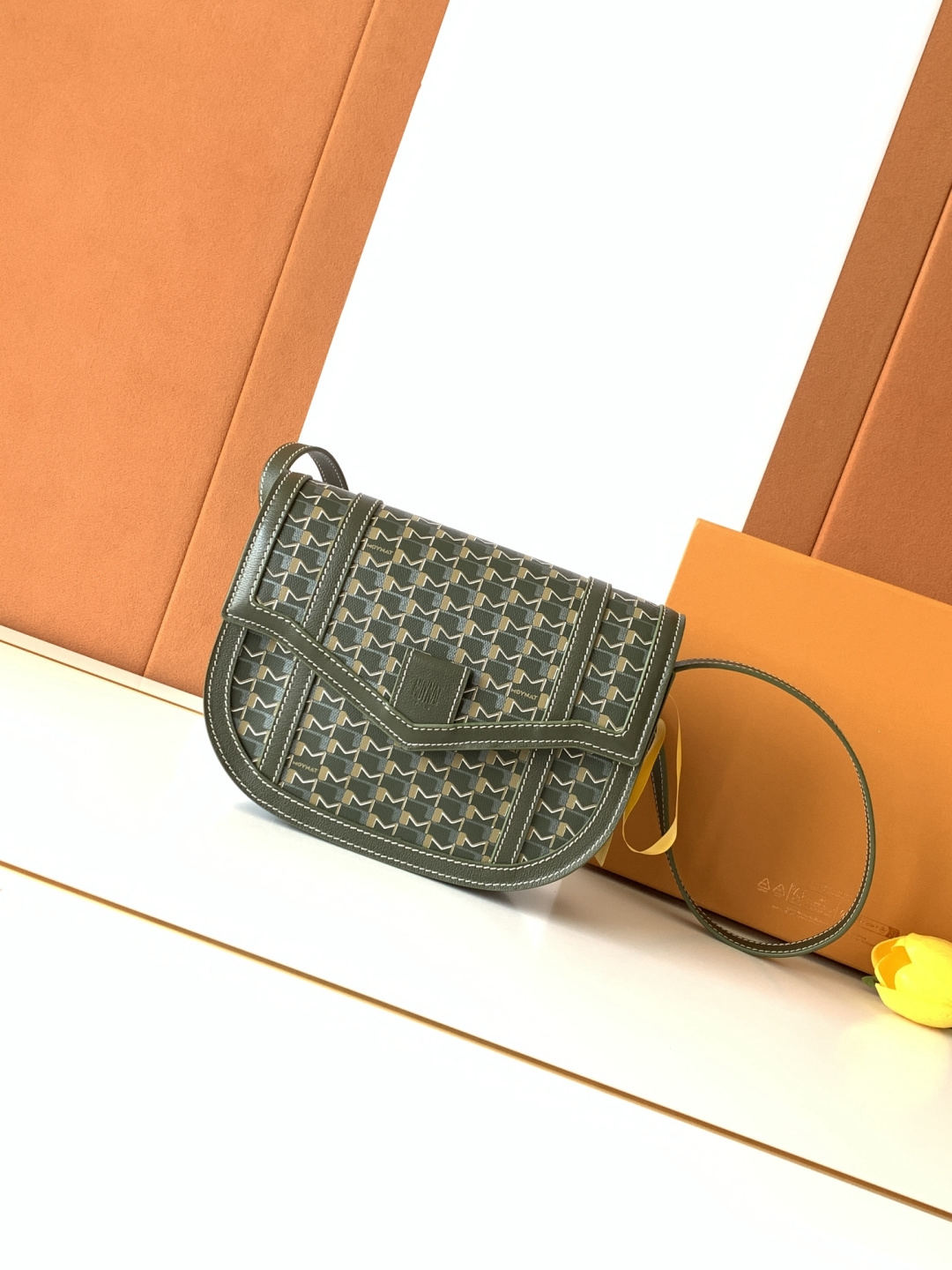 Moynat Canvas Saddle Bag