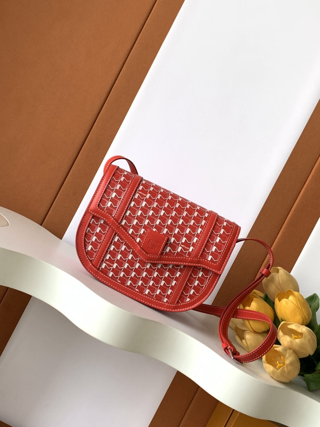 Moynat Canvas Saddle Bag