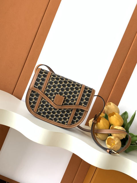 Moynat Canvas Saddle Bag